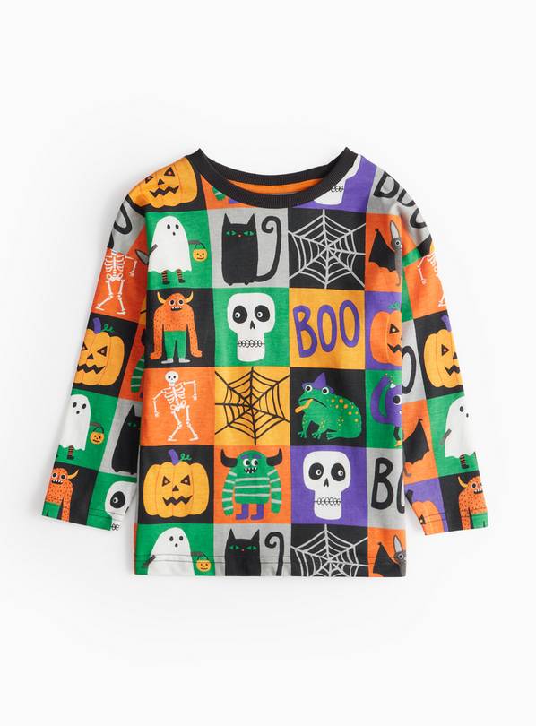 Halloween Patchwork Print Long Sleeve T-Shirt 2-3 years